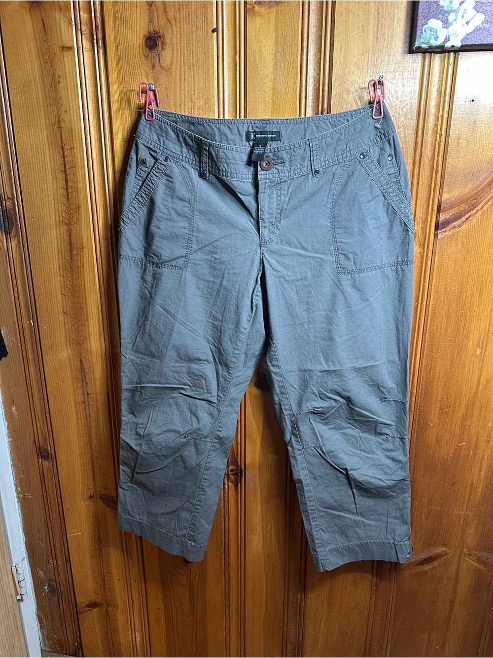 INC International Concepts Olive Green Cropped Chino Pants
